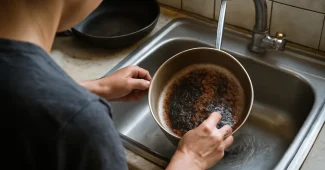 Comment enlever rapidement le fond brûlé d'une casserole ou d'une poêle ?